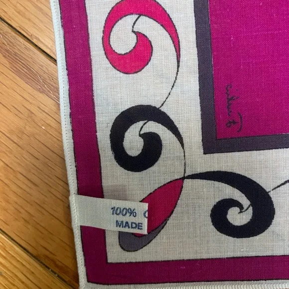 Emilio Pucci Fuchsia and Black Swirl Corton Scarf - Picture 3 of 5